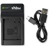 vhbw Caricabatterie USB compatibile con Fotocamera Fuji FinePix J27, J28, J30, J38, JV100, JV150, JV200, JX200, JX280, JX300, JX370, JX400, JX405.
