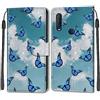 SNCLET per alcatel 1S 2020 Pelle Custodia,per alcatel 3L 2020 Wallet Cover Premium PU Pelle Protettiva Antigraffio Custodia Magnetica Porta Carte Case per alcatel 1S 2020/3L 2020,Blue Butterflies