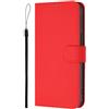 Nodigao Compatibile per Oppo Reno 12 FS 4G 5G / Oppo Reno 12 F 4G 5G Cover Tinta Unita a Libro Book Pelle PU Portafoglio Magnetica con Disegni Motivo Antiurto Case Flip Custodia - Rosso