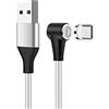 YSJJZRL Cavo di Ricarica Magnetico USB di Tipo C, (3.3ft) Cavo di Tipo C ad Angolo retto di 90 Gradi Cavo Intrecciato in per Ricarica Rapida e trasferimento Dati 3A per S20/S10/S9/Note 20(Argento)