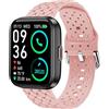 Blueshaweu Cinturino Compatibile per 208/ ID208/ ID208 BT Smartwatch, Cinturini Sportiva in Silicone Morbido e Traspirante per ENOMIR ID208 /aeac ID208 / Tensky ID208BT Smartwatch (Rosa)