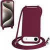 FERLAN Custodia per iPhone 17 Air Cover con Cordino,Rosso Silicone Antiurto TPU Morbido Case Corda Collana Necklace Regolabile Stylish con Catena Ultra Sottile Cover per iPhone 17 Air,Rosso