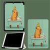 UOMSKTY Custodia Cover per iPad (A16) 11 Generazione 11 Pollici 2025, Capibara Carino Cover Tablet Sottile con Retro in Morbido TPU con Auto Svegliati/Sonno Retro Animali-Verde