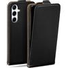 moex Custodia a libro per Samsung Galaxy A56 5G, con protezione a 360 gradi, con pellicola protettiva, in pelle PU, colore: Nero