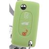 mt key Key Soft Case Cover protettiva Chiave per auto Citroen C2 C3 C4 C5 Grand Picasso Berlingo Peugeot 207 307 407 308 607 / Colore: verde fluorescente (si illumina al buio!)