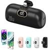 Bpoeee Mini Portable Charger Power Bank for Phone, Small Portable Charger for iPhone, Upgraded 3000/5000/10000 Mah Fast Charging, Compatible with All Types Phone (black,5000mA,for Lightning interface)