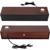 Jectse Altoparlanti per Computer USB, Stereo Hi-Fi in Legno da Tavolo, Mini Audio Bar Altoparlante Esterno con Manopola Volume, 3,5mm AUX in Cablato per PC Portatile Tablet Monitor