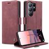 WenBaby CaseMe Cover per Samsung Galaxy S26 Ultra, Magnetica Cover a Libro con Slot per Schede, Custodia in PU Pelle Portafoglio per Samsung Galaxy S26 Ultra, Rosso