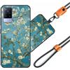 JEZSTHAI Cover Compatibile con VIVO V21 5G Custodia in Silicone TPU Morbido con Cordino/Laccio Tracolla Cellulare,Antiurto AntiGraffio Protettiva Bumper Case con Disegno Motivi,Cover*A10