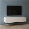 Mai & Mai Mobile TV per Televisore 140x40,2x30cm, Armadietto per TV con 2 Ante Armadietto Basso Soft-Close per Soggiorno, Sala da Pranzo, Camera da Letto Fernsehschrank02, Bianco Opaco