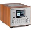 Audizio Vieste - Radio DAB+ Bluetooth, subwoofer 60W, riproduzione MP3 USB, display TFT a colori, FM, allarme, telecomando, design moderno argento