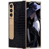TECSHINE Custodia per Samsung Galaxy Z Fold 4, Custodia per Cellulare, Cover per Telefono in Pelle per Samsung Z Fold4, Orbit Flex, Shell del Telefono Cellulare