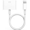 Belcompany Adattatore da Lightning a 30 pin, certificato Apple MFi No Audio 8 pin maschio a 30 pin femmina, convertitore con cavo di ricarica Lightning per iPhone e trasferimento dati, compatibile con iPhone 14