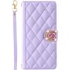 BLOTECH Custodia Sparkly Wallet Compatibile con REALME 10 pro 5G Phone Cover Eleganza Femminile Viola Rombico PU Leather Case Shell Wallet With Glitter Bling Bling Tappo Brillanti 3D Amorevole