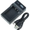 vhbw caricatore USB-C compatibile con Sony Cybershot DSC-WX350, DSC-WX300B, DSC-WX300R, DSC-WX300W camera + cavo USB-C + LED