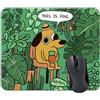 YDTXXH This is Fine Dog Funny Emoji Mouse Pad, Simpatico Anime Verde Quadrato Tappetino per Mouse Impermeabile, per Desktop Computer Laptop Ragazza Carina, Tappetino decorativo per ufficio da donna,