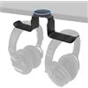 Geekria Supporto per Cuffie Magnetico Duale, Gancio per Cuffie in Alluminio con Magneti Forti, Appoggio da Tavolo, Pad Antiscivolo in Gomma, Tiene 2 Cuffie, Gaming & Ufficio (Nero)