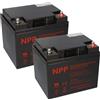 Akkuman.de Akkutechnik vom Fachmann 2 batterie AGM 12V / 45Ah al piombo compatibili con MP50-12C, WP50-12NE, 12LCP-50, REC50-12I AKKUman Set
