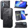 JIUNINE Cover OPPO Find X3 Lite 5G, Custodia Libro in Pelle Portafoglio Case Flip Antiurto con Disegni di Farfalla [Porta Carte] [Magnetica] [Interno TPU] per OPPO Find X3 Lite 5G, Nero