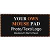QIHENGPLUS Personalizzato Foto Mouse Pad, personalizzato bordi cuciti grande scrivania Mat con la vostra immagine e testo, creativo Logo Regali 80x40 cm