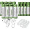 Pulomi 8 batterie AA + 4 batterie AAA AA+AAA, set di batterie ricaricabili agli ioni di litio USB di tipo C, 1,5 V, 1733 mAh, 2600 mWh + 500 mAh, 750 mWh, batteria al litio ricaricabile con cavo di ricarica