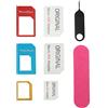 subtel® Adattatore SIM Adattatore SIM 5 in 1 Set Organizer Micro SIM Nano SIM SIM Adattatore SIM Standard SIM Card Kit Kit SIM Card Slot SIM Card Adattatore SIM in Metallo