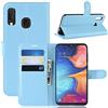 Fertuo Cover Samsung A20e, Custodia Portafoglio Cover a Libro in Pelle Flip Case con Silicone Bumper, Fibbia Magnetica, Porta Carte, Kickstand, per Samsung Galaxy A20e Smartphone, Blu