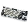Topwang Keycap, 87 Keycap PBT Copritasti Tastiera Meccanica Copritasti Doppio retroilluminato Parola Trasparente Copritasti da Gioco per Layout USA Tastiera per Cherry MX Bianco Grigio Keycap
