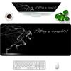 Amrgik Tappetino per mouse motivazionale, grande tema XXL, tappetino per mouse nero, 35 x 39,9 x 0,3 cm, per scrivania con design personalizzato per laptop, computer e PC (motivazionale+2)
