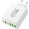 Generic Stazione Di Ricarica - USB Multi-Port, Blocco Di Carica, Caricabatterie A Più Porti A 6 Porte | 4 Porte USB 65 W, 2 Stazioni Di Tipo C, Adattatore Di Carica, Presa A Muro Ad Alta Velocità
