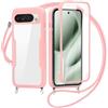 FERLAN Cover per Google Pixel 10A con Cordino, 360 Gradi Antiurto Custodia con Protezione Schermo Integrata Trasparente Rugged TPU Bumper Doppia Protettiva Cover per Google Pixel 10A -Rosa