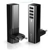 Shun Shing Caricabatterie Multiplo USB Nero Lucido Stazione di Ricarica per Cellulare Spina USB a 4 Porte, Tecnologia di Ricarica Intelligente per iPhone 11 XS XR X 8 Plus iPad Samsung Galaxy S10 S9