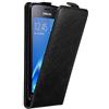 Cadorabo Custodia per Samsung Galaxy J1 2016 in NERO DI NOTTE - Protezione in Stile Flip con Chiusura Magnetica - Case Cover Wallet Book Etui