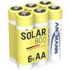 ANSMANN MaxE Solar Migno AA Tipo 800mAh Batteria Ricaricabile ad Alta Capacità 6x Mignon AA HR6