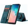 WenBaby CaseMe Cover per Samsung Galaxy S10 5G, Magnetica Cover a Libro con Slot per Schede, Custodia in PU Pelle Portafoglio per Samsung Galaxy S10 5G, Blu
