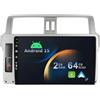 YUNTX [2+64G] Android 15 2 Din Radio con navigazione per Toyota Land Cruiser Prado 150 (2013-2017)- [Integrato CarPlay/Android Auto/DSP/GPS/Bluetooth 5.0/Controllo del volante]-IPS 10.1 Touch screen