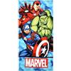 Marvel Avengers Telo Mare e Piscina per Bambini, Cotone e Microfibra, 70x140 cm, Blu Cielo con Iron Man, Hulk e Captain America