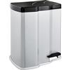 keeeper Pattumiera a Pedale con 2 Contenitori per Rifiuti, 7 L + 15 L, Gunnar, Argentato