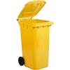 Mobil Plastic - Bidone Raccolta Differenziata 240 Litri con Coperchio e Ruote per Esterni | Colore Giallo | Plastica Resistente | Certificato UNI EN 840