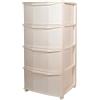 BELLI E FORTI Cassettiera in Plastica Pratika 4 Cassetti Bianca 37,5 x 37 x 80 cm