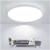 Comely Lampada da soffitto LED rotonda 30cm, IP44 impermeabile, 24W 6500K bianco freddo, Nero, CRI 80, plafoniera LED piatta per bagno, cucina, balcone, corridoio, camera da letto