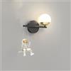 LLXDFUU Lampada da parete moderna LED Cartoon Lampada da parete per camera da letto per bambini Astronauta Luna Lampada da parete a 3 colori Lampada da parete per cameretta per bambini Camera da letto