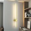 PTLYE Striscia LED Lunga lineare Girevole per Interni in Stile Nordico Moderno in Metallo per Camera da Letto Soggiorno (Oro-Luce Naturale 80 cm)