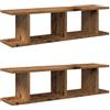 vidaXL Mensole da Parete 2pz Legno Vecchio 75x18x20 cm in Truciolato, scaffale da Parete, scaffale a Muro, ripiano a Muro, mensola a Muro