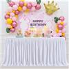 Odot Gonna da Tavolo in Poliestere Lavabile e Antipiega Tovaglia Rettangolare per Matrimoni Compleanno Festa Banchetto Natale Decorazione (Bianco,8FT(243cm*77cm))