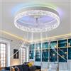 Caufloce Ventilatore Da Soffitto Con Luce E Telecomando RGB, Plafoniera Con Ventilatore Reversibile Dimmerabile, Lampadario Con Ventola Timer Silenzioso 6 Velocità Moderno Per Salotto Camera-A