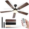 Aigostar Ventilatore da Soffitto con Luce e Telecomando Silenzioso 52'', 3000K/4000K/6000K Dimmerabile, 33W Motor DC Reversibile, 6 Velocità, Adatto per soggiorno, camera da letto e sala da pranzo