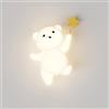 LLXDFUU Lampada da parete per camera da letto per bambini Orso Interno 10W LED Bianco 3000K / 4500K / 6000K Applique da parete Comodino a 3 colori Lampada da parete per animali carini Orso dei cartoni