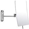 MTXJ Specchio Ingranditore da Parete X3 e Specchio Piatto, Girevole 360 °, Allungabile e Finitura Cromata per Bagno, Spa, Hotel Specchietto da Trucco