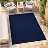 TAPISO Mono Tappeto da Esterno Blu Scuro a Tinta Unita Resistente alle Intemperie per Patio Balcone Terrazza e Giardino Facile da Pulire UV Oeko Tex Certificato Design Moderno 80 x 150 cm